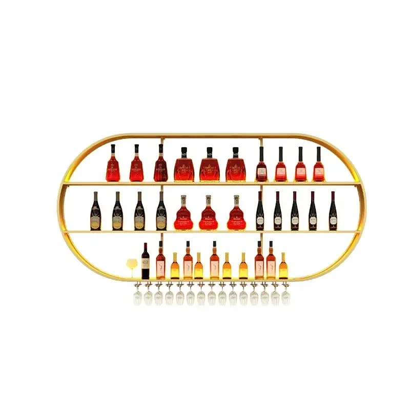 Storage Holder Wine Rack Minimalist Cabinet Display Wall Wine Rack Modern Shelf Fancy Botellero De Vino Home Bar Furniture
