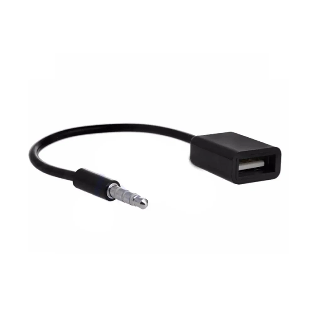 Universal Portable 3.5mm Male AUX Audio Plug Jack To USB Port Adapter Car AUX Jack Audio Input Cord Cable Adapter Connector