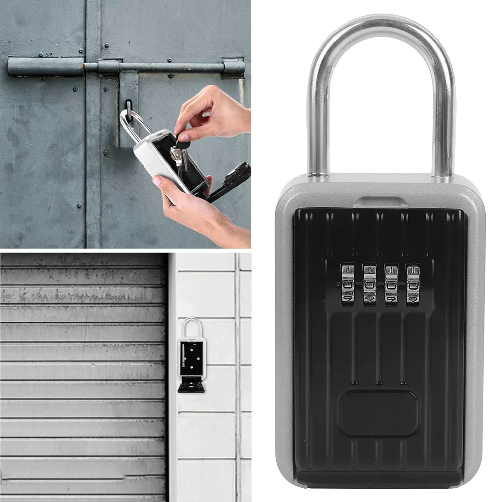 Key Box Key Lock Case Portable Outdoor Waterproof Wall Mounted 4‑Digit Combination Anti‑Theft Lock Storage Security Box