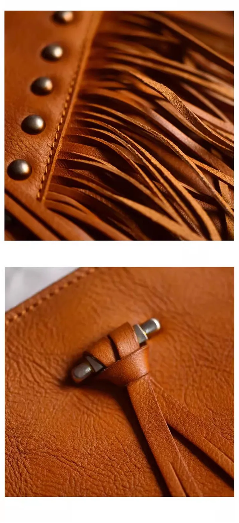 Pndme Mode Vintage Designer Echt leder Damen Quaste Tasche lässig Outdoor echte Rindsleder weibliche Schulter Umhängetasche – Detail 13