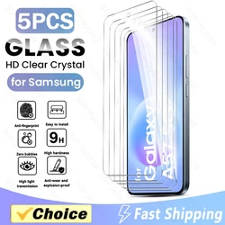 5 - Pack 9H Tempered Glass Screen Protector, Full Coverage, HD Film - Samsung A57 5G (Transparent)