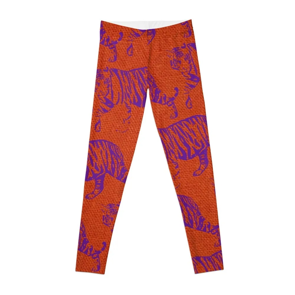 

Tigers - Purple and Orange Leggings Fitness woman push up legging Womens Leggings