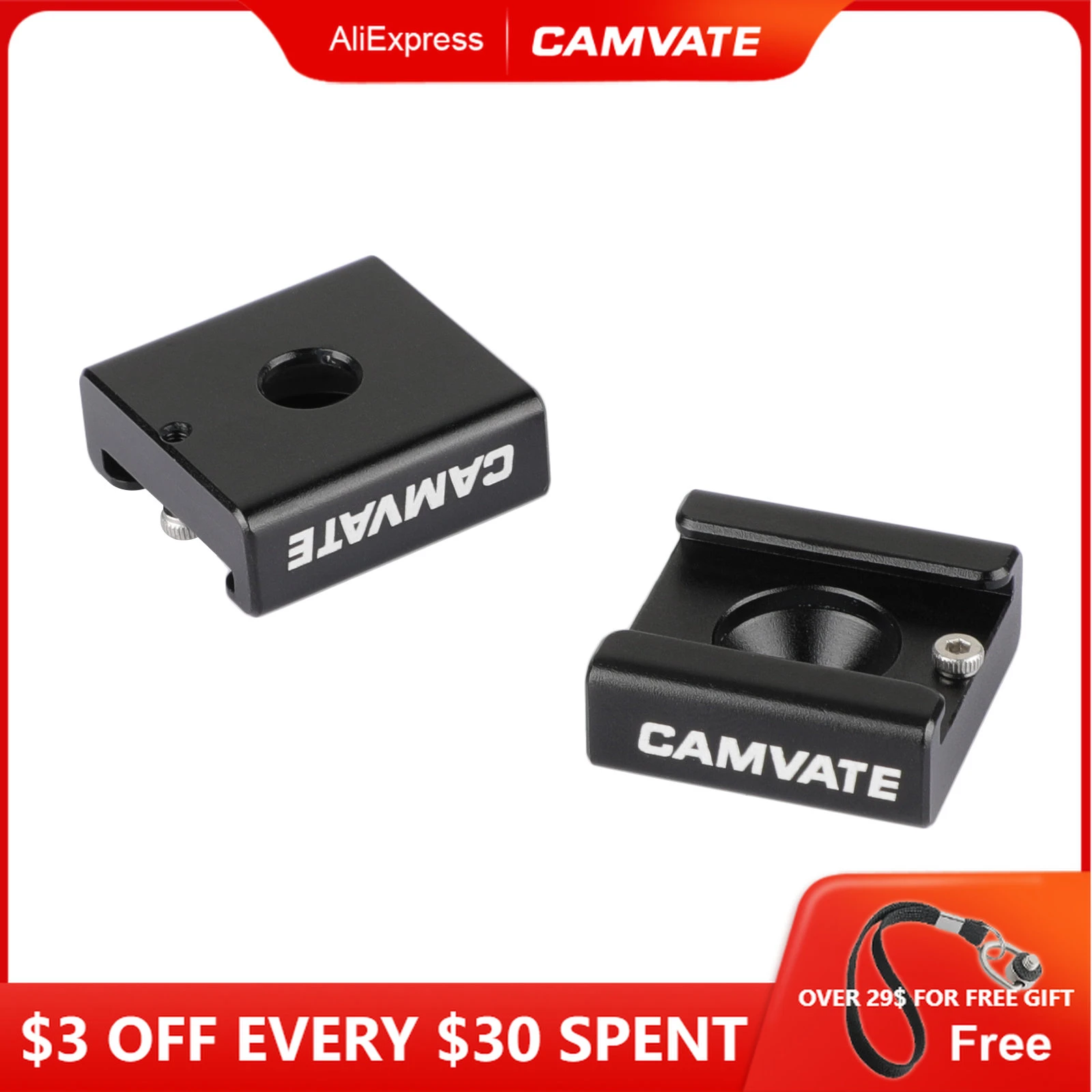 CAMVATE Käseplatte Für Blackmagic Cinema Kamera BMCC - Oberplatte Mit 1/4" & 3/8" Gewinde