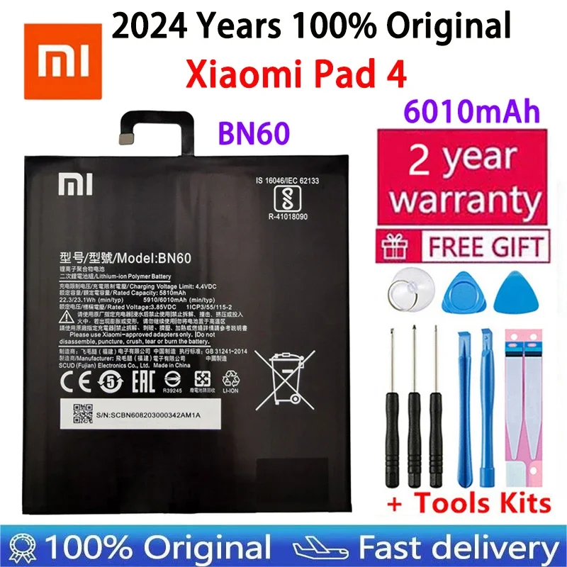 

Xiao Mi New 100% Original BN60 6010mAh For Xiaomi Pad 4 Mipad 4 Mobile Phone In Stock Batteries Batteria With Gift Tools