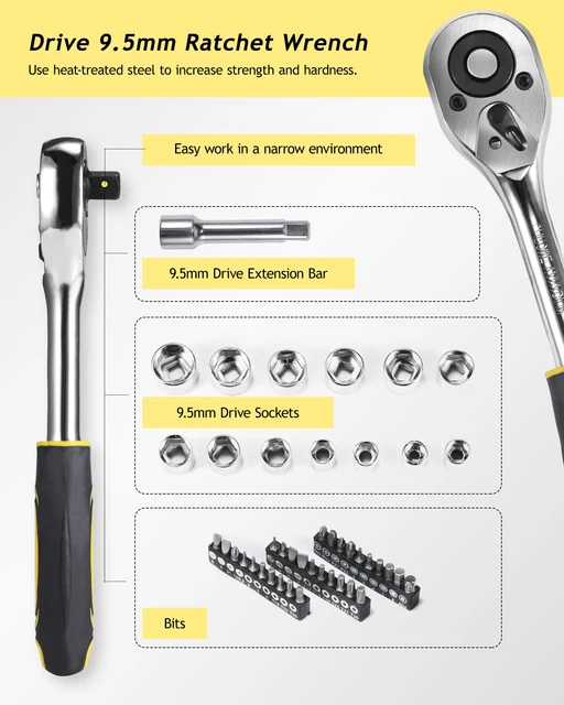 Acmount Tool Kit 140 Piece, Home Toolbox Diy Tool Set, Protable Complete Hand Home Tool Kit Set, Motorbike Car 3