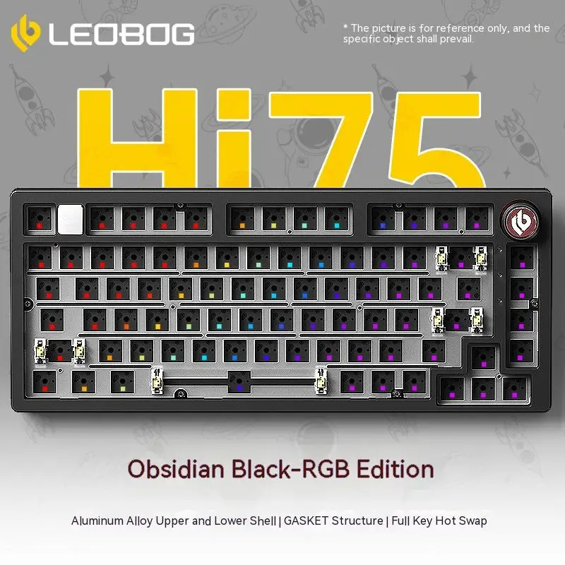 

Клавиатура Leobog Hi75 с подсветкой, механическая клавиатура Rgb с возможностью горячей замены, прокладка, клавиатура для ПК под заказ, корпус из алюминиевого сплава, телефон для ноутбука