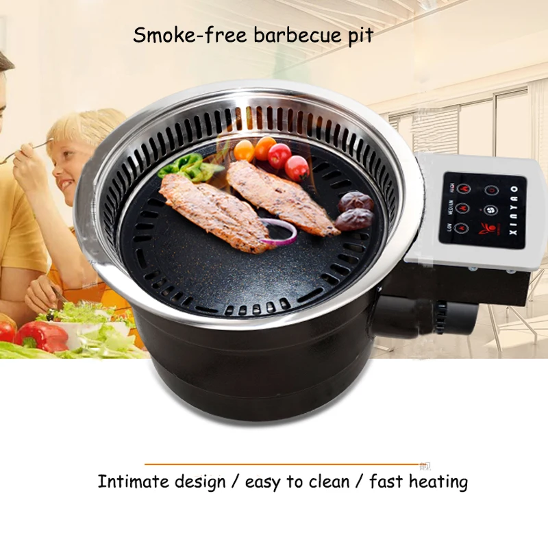 Commercial Korean Barbecue Grill Plancha 1500W Electric Grill