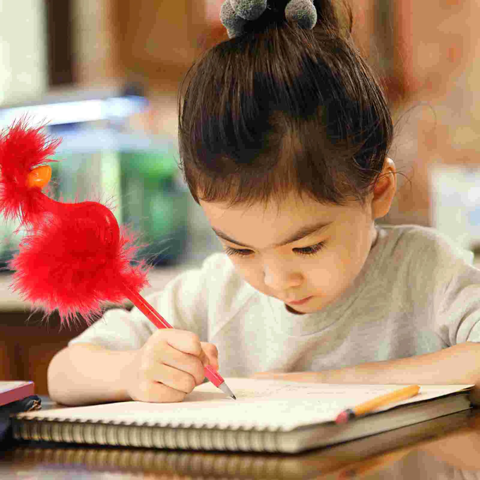

Amosfun Colored Ink Pens Ostrich Shape Ballpoint Pens Cartoon Fine Point Roller Pens Furry Writing Pens Pen Home School