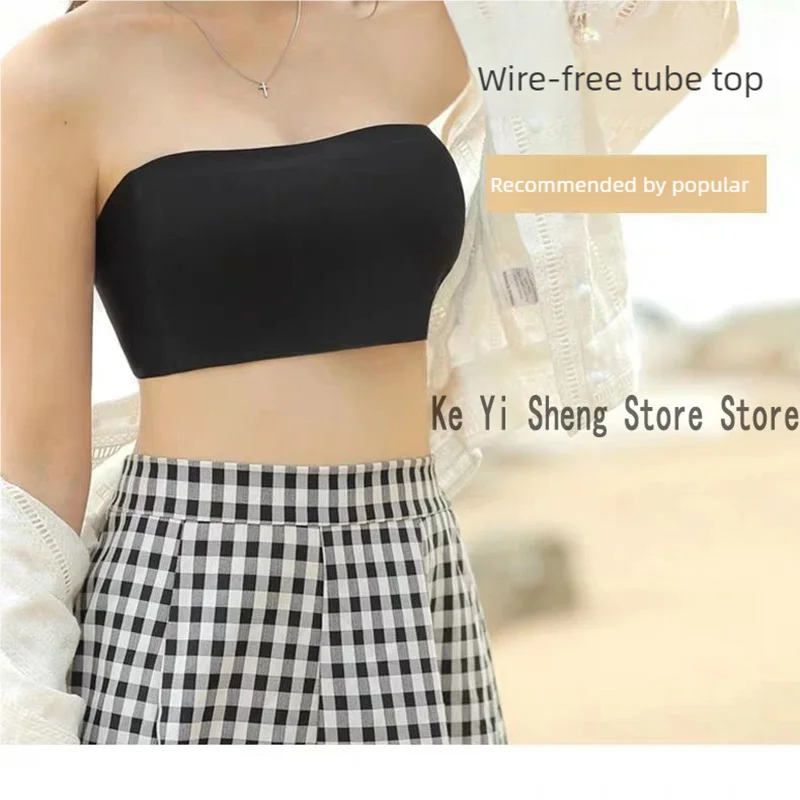 Women Lingerie Bra Strapless anti-slip traceless anti-glare beautiful back bra and underwear for women to wrap around chest