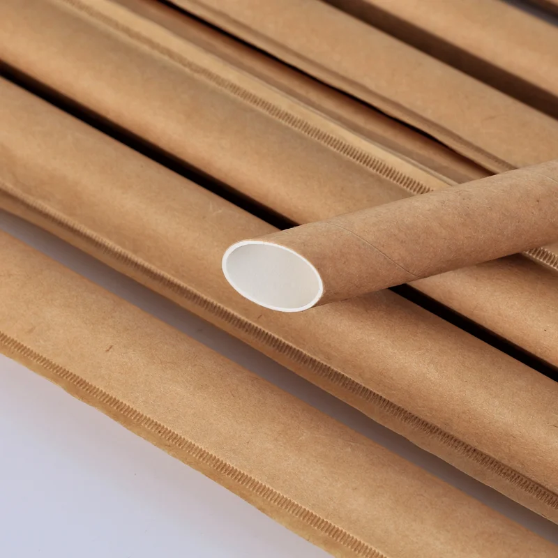400pcs Paper Straws 12*230 Bubble Tea Festival Biodegradable Disposable Straws for Drinking and Crafts