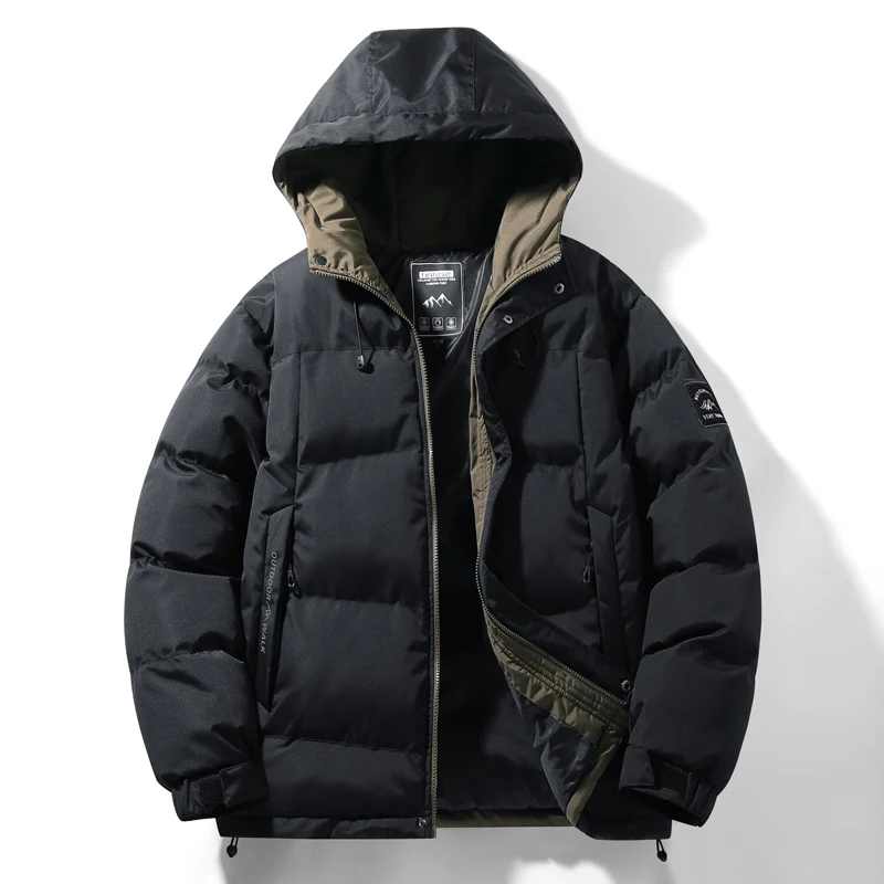 

2023 Winter Warm Hooded Parka Coat Men New Warm Autumn Thick Waterproof Parka Men Fashion Casual Slim Zipper Jacket Coat Men