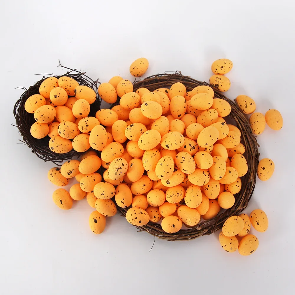 100PCS Colorful Foam Speck Artificial Eggs DIY Crafts Easter Party Wreath Ornaments Pigeon Bird Eggs Easter Decorations For Home