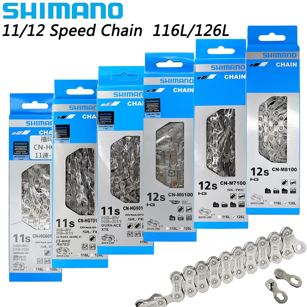 

Велосипедная цепь SHIMANO CN-M8100 11/12 Speed велосипедная цепь CN-HG601/701/901 CN-M6100/M7100 цепь для дорожного горного велосипеда 116/126 звеньев велосипедные детали