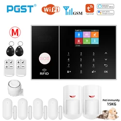 PGST PG108 WiFi 2G GSM Alarm System Home Burglar Security With Motion Sensors Wireless Alarm Kit Support Alexa