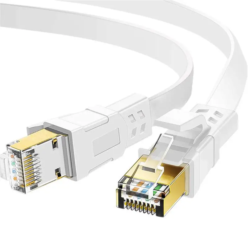 【C】Кабель Ethernet CAT 8, 40 Гбіт/с, 2000 МГц, мережевий патч-корд RJ45, плоский, 1 м/5 м, для високошвидкісного підключення модема/маршрутизатора до мережі LAN/WAN
