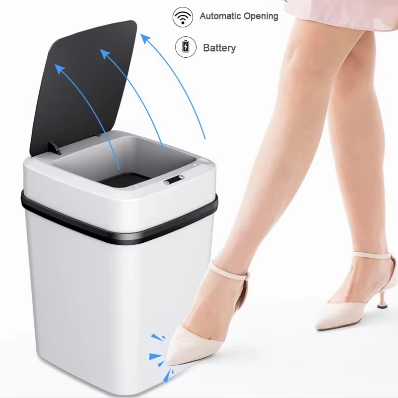 13/15L Smart Trash Bin for Kitchen Bathroom Recycling Automatic Sensor Trash Can Toilet Waterproof Garbage Bucket