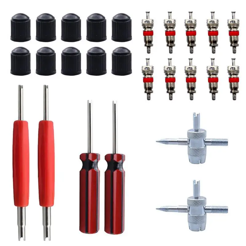 

Core Remover Tire Repair 26-Piece Tire Valves Core Repair Tools Reusable Flexible Multi-use Tire Repair Schrader Valves Tool