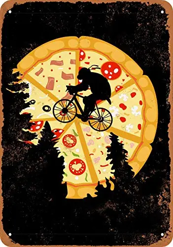 

Metal Sign - Pizza Moon ET Scene - Vintage Look Wall Decor for Cafe Bar Pub Home Beer Decoration Crafts