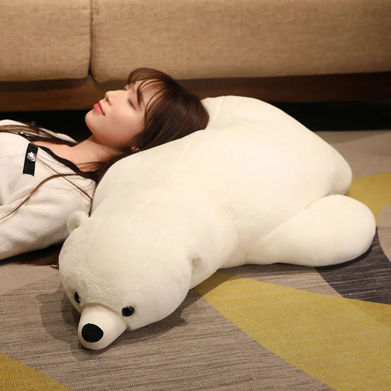 

110cm Fat White Bear Stuffed Toys Animal Baby Accompanying Dolls Plush Polar Bear Comfort Dolls Soft Pillow Nordic Home Decor
