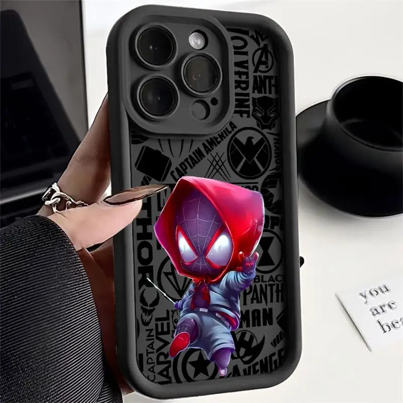 thumbnail image 1 of Marvel-Funda de silicona líquida para teléfono móvil, carcasa suave de Deadpool, Spiderman Boy, para Apple iPhone 11, 12, 13, 14, 15 Pro Max, 16 Plus, 1 of 5