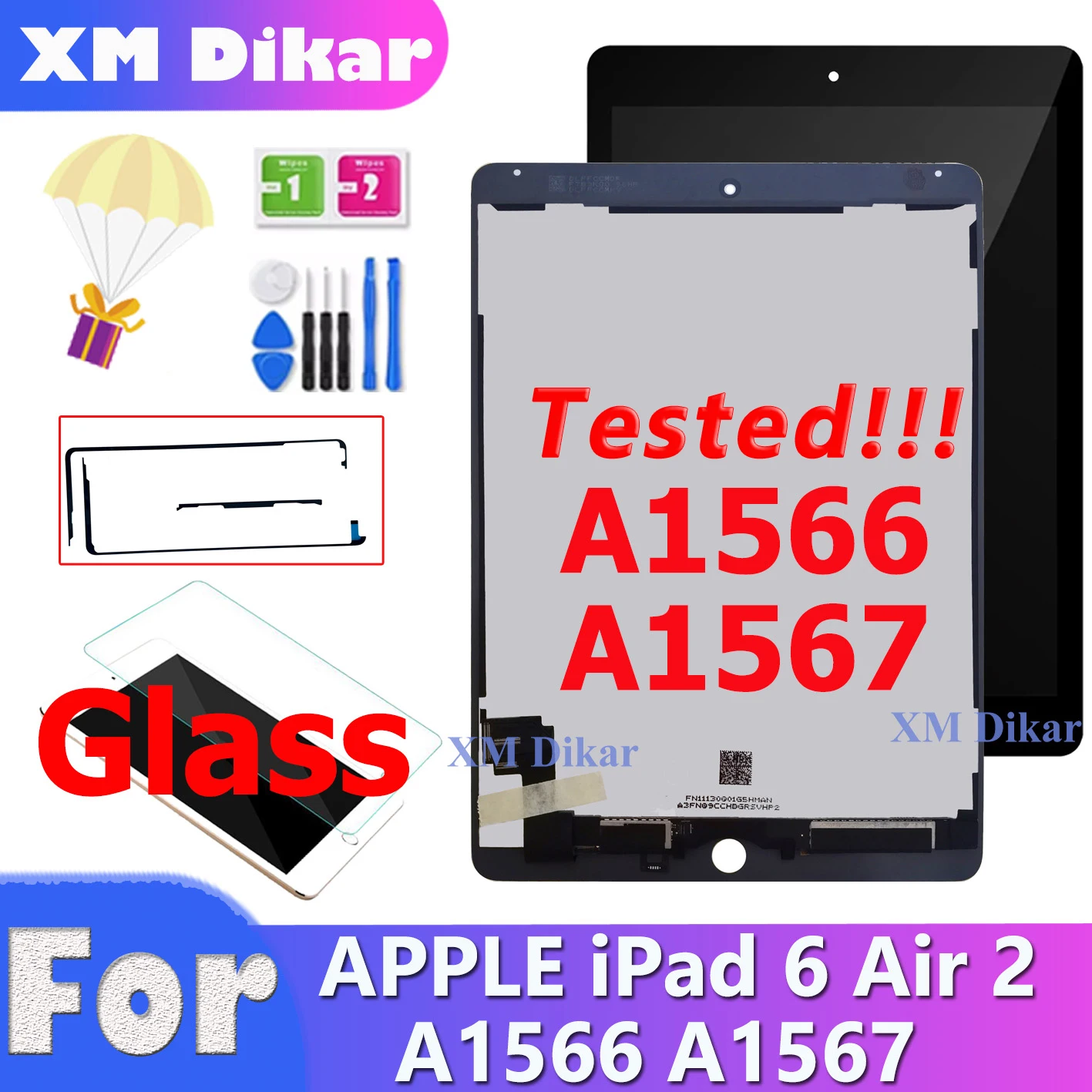 Apple iPad 6 Air 2 A1567 A1566 9.7 ``100% 좋은 품질 LCD 디..