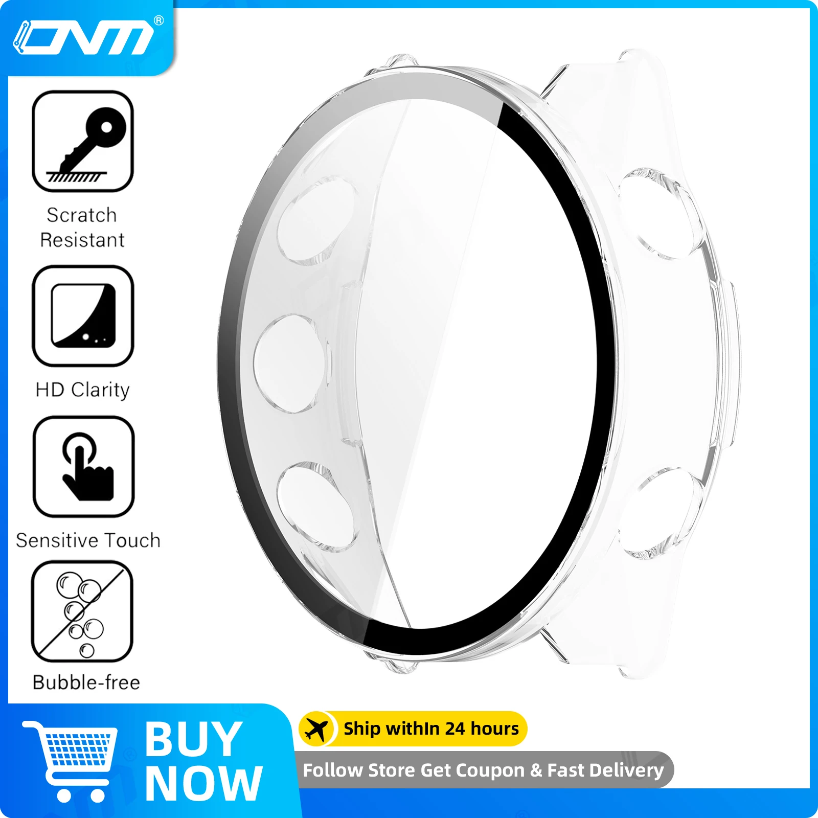 Tempered Glass Screen Protector & Hard PC Protective Bumper Set