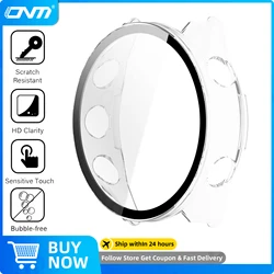 Tempered Glass Screen Protector & Hard PC Protective Bumper Set for Garmin 570 47mm (Clear)