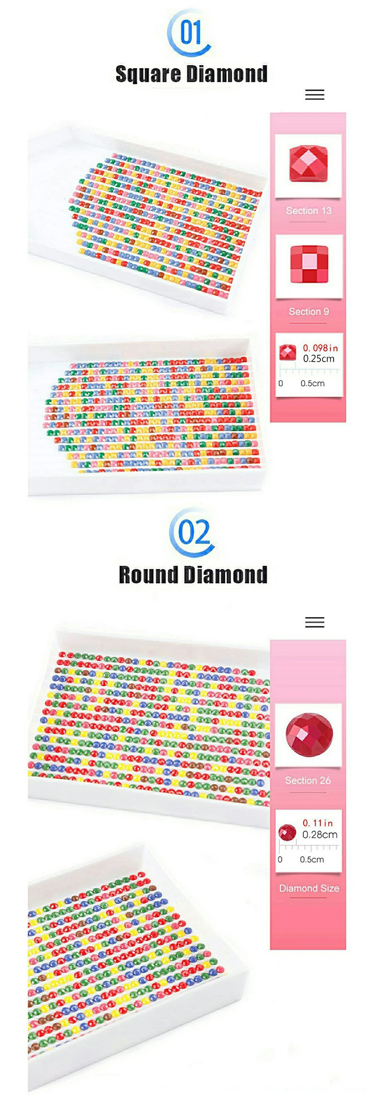 Description Picture 5 of itemDIY 5D Diamond Painting Animal Landscape Cross Stitch Kit Full Round Embroidery Mosaic Art Rhinestone Decoration Picture