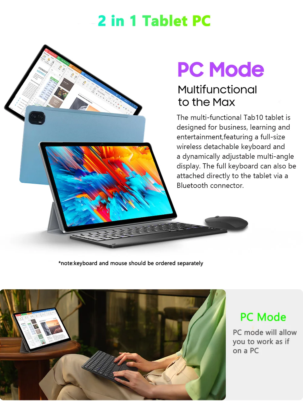 2024 Nenmone Tab10 10.36 인치 2000*1200 디스플레이, Helio G85 옥타코어, 8GB 256GB ROM, 4G LTE, 안드로이드 12 태블릿, 2 in 1, 13MP, 8000