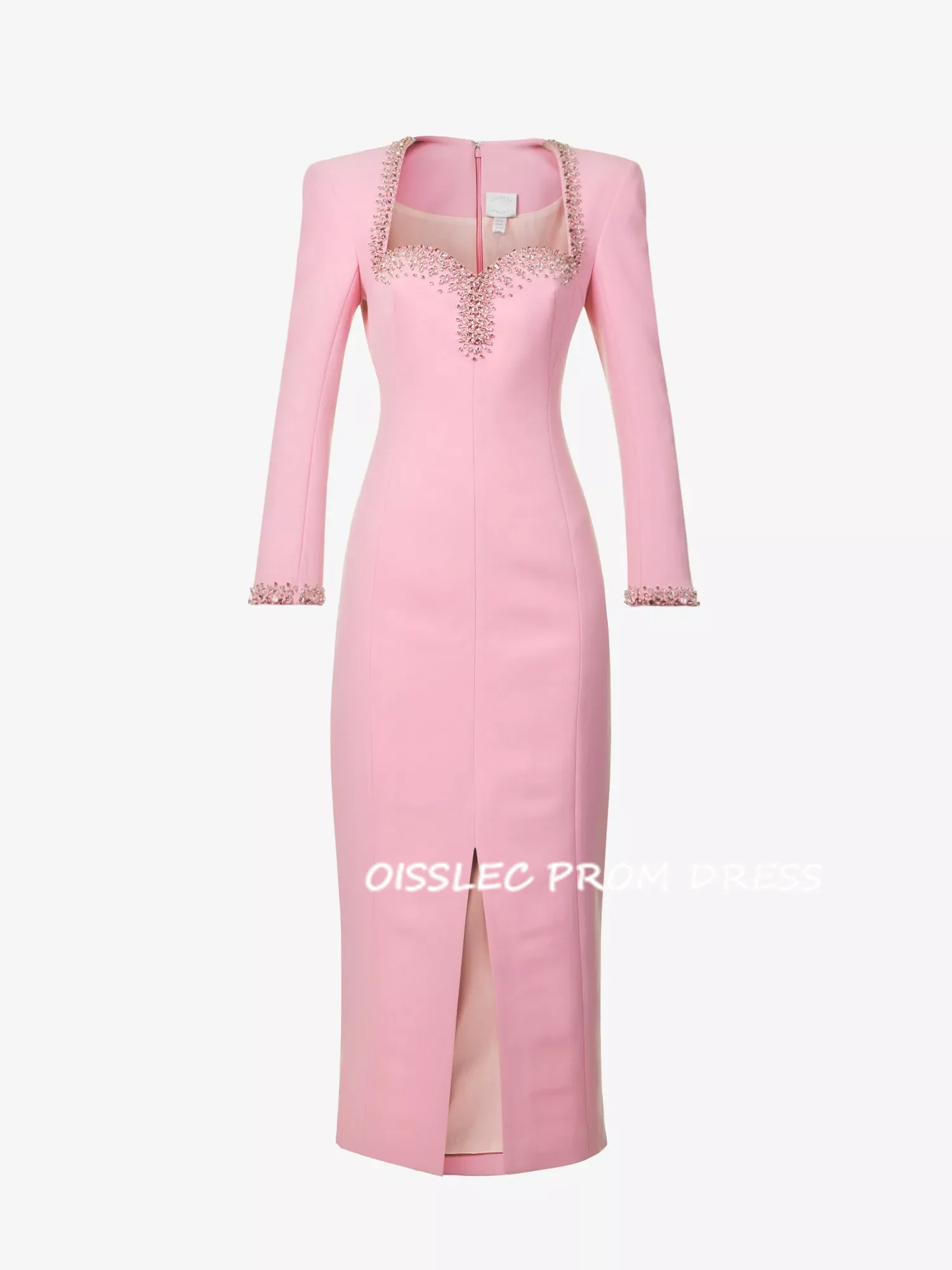 Oisslec Prom Dress Saudi Arabia Classic Modern Style Formal Evening Square Collar A-line Beading Satin Bespoke Occasion Dresses