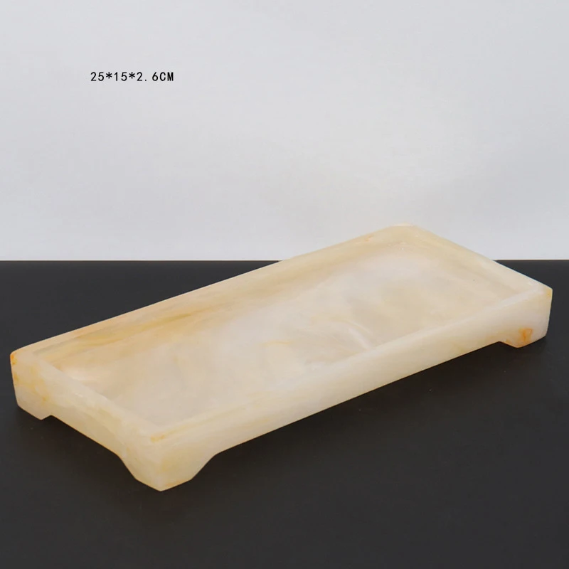 Resin Dresser Vanity Tray Slip-Resistant Perfume Storage Trays Waterproof Jewelry Ring Dish Multipurpose Bathroom Accessories