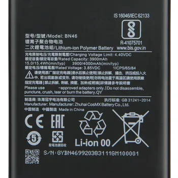Per Xiaomi Redmi Note8 Nota 8T 8 Redmi 7 Redmi7 Nota 6 Note6 BN46 Batterie del telefono 4000mAh