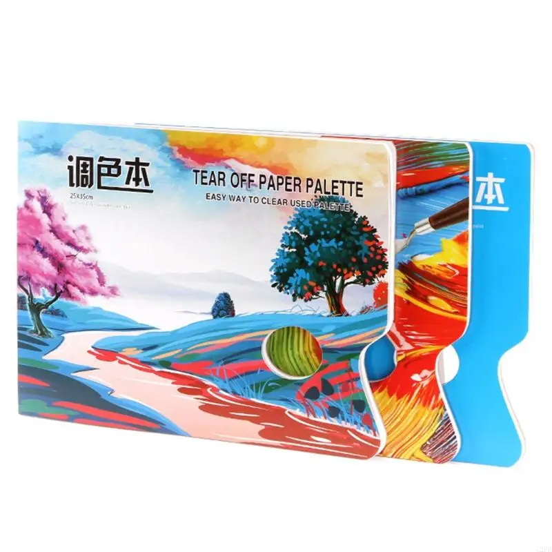 12PB Disposable Palettes Painting Paper Pad Artist Acrylic Paint Mixing Supplies