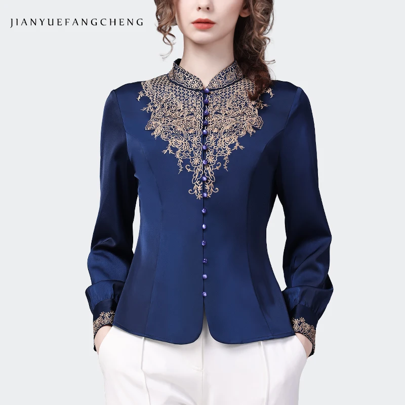 camicetta-di-raso-blu-da-donna-ricamata-di-lusso-2024-primavera-estate-top-a-maniche-lunghe-camicie-vintage-eleganti-con-cintura-sottile