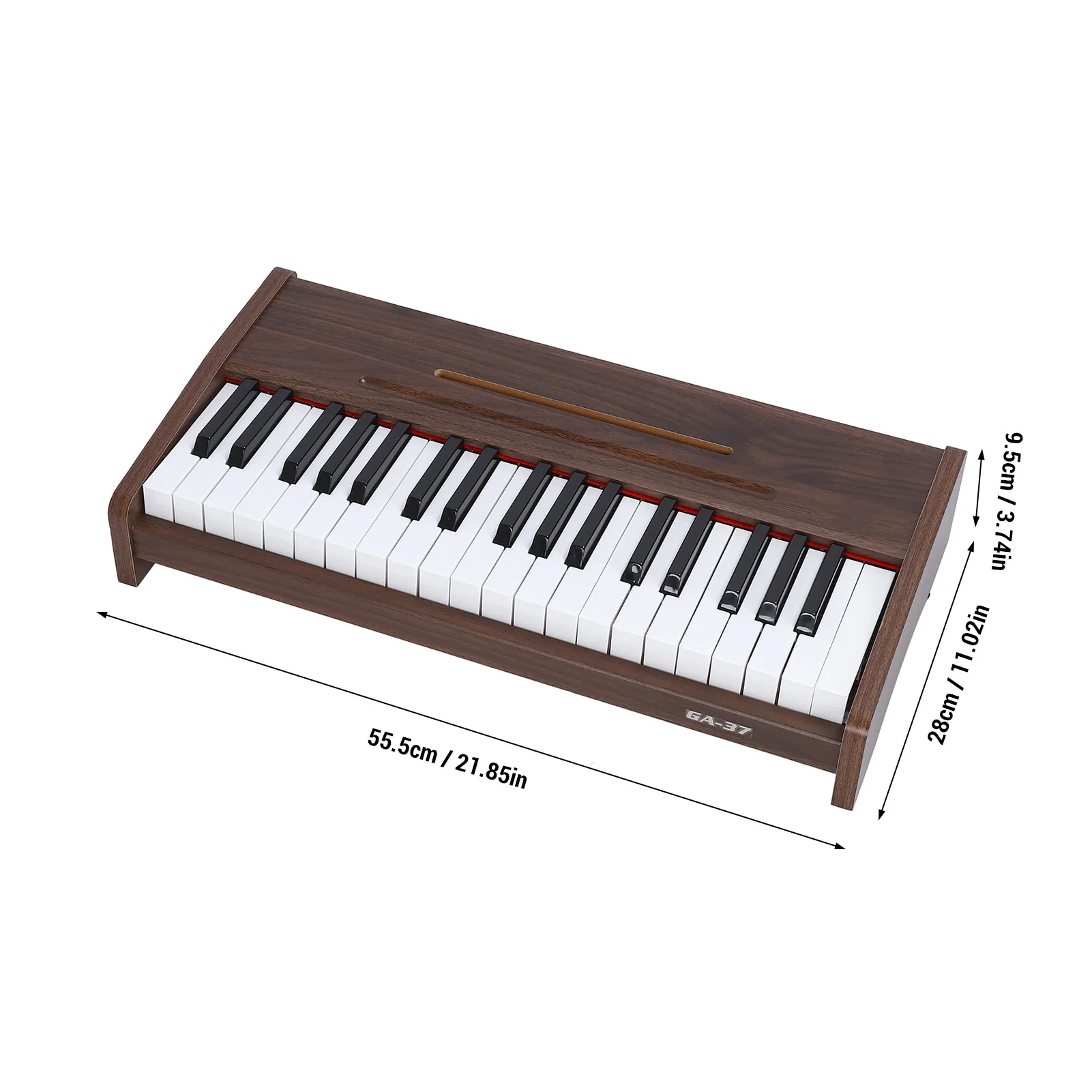 Electric Keyboard Kit Piano Keyboard 37 2.2cm Key Walnut Grain Pattern Electric for Beginners and Experienced Players