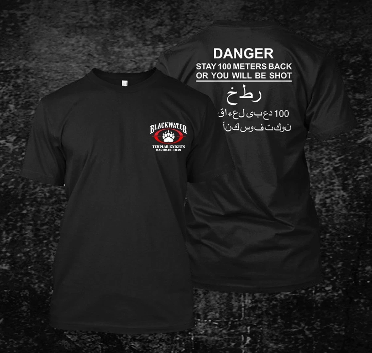2026 Neues Sommer-T-Shirt „Blackwater Templar Knight Danger Shot“ – individuelles Herren-T-Shirt mit Rücken- und Vorderseite-Aufdruck