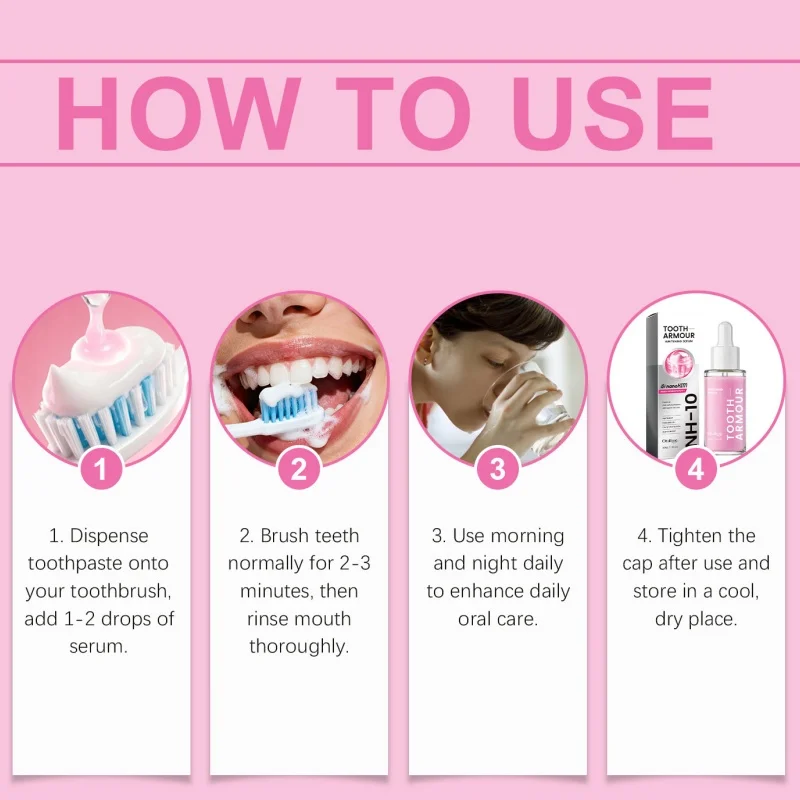 Siero Sbiancante per Denti, Rimuove le Macchie di Placca, Pulizia Profonda, Essenza per Igiene Orale, Ripristino dello Smalto, Alito Fresco, Cura per Denti Luminosi - immagine 6