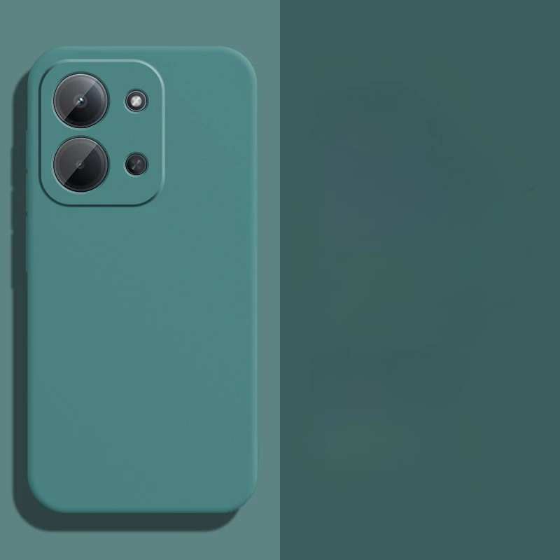Stylish Square Frame Silicone Phone Case - Matte Soft Back Cover