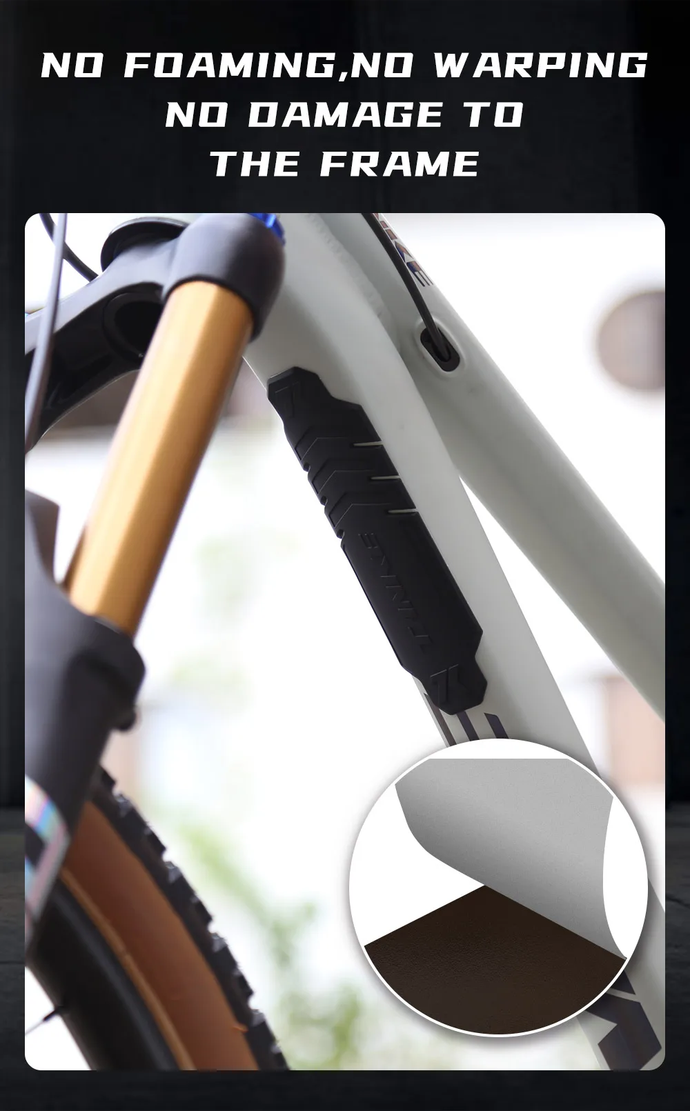 TANKE Fahrradrahmen-Schutzfolie Kratzfeste MTB-Fahrradschutzfolie Fahrradschutz Dicker Aufkleber Starkes Verbessertes TPU-Material – Detail 9