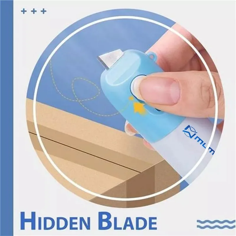 Box Cutter and Privacy Roller Stamp Compact Package Opener Label Concealer and Security Tool for Home Office Mailing Needs