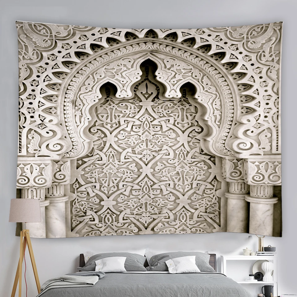 Tapisserie Murale En Polyester Suspendue Pour Salon | N°1 De La De Lune Noire Et Blanche D Coration Murale Suspendue Boh Me Pour Chambre 3