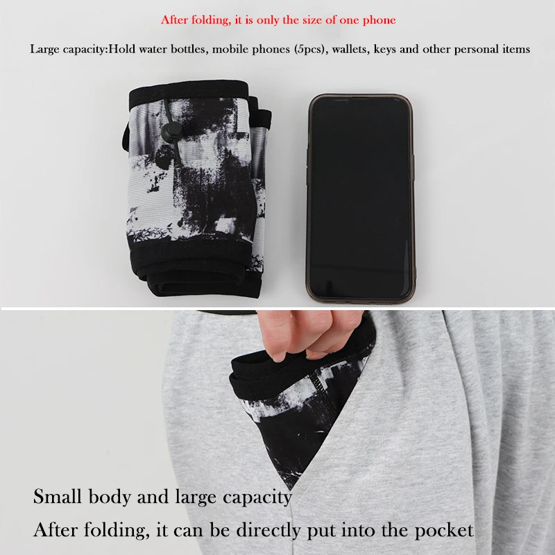 QUESHARK Running Waist Bag Elastic Mesh Close-fitting Cell Phone Bag Multifunctional Large Capacity Cycling Mountain Water Bag 5