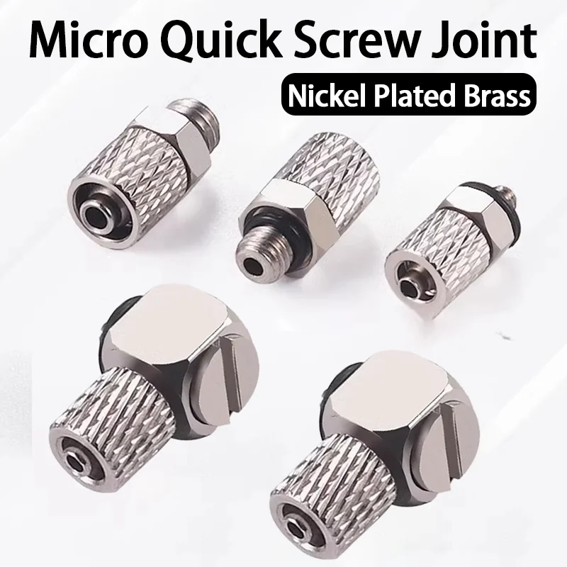 Mini Conector do Tubo Pneumático Rosca Masculina Parafuso Através Encaixe Rápido Tubo de ar do od Torção Rápida Conjunta m3 m4 m5 m6 10 Pcs
