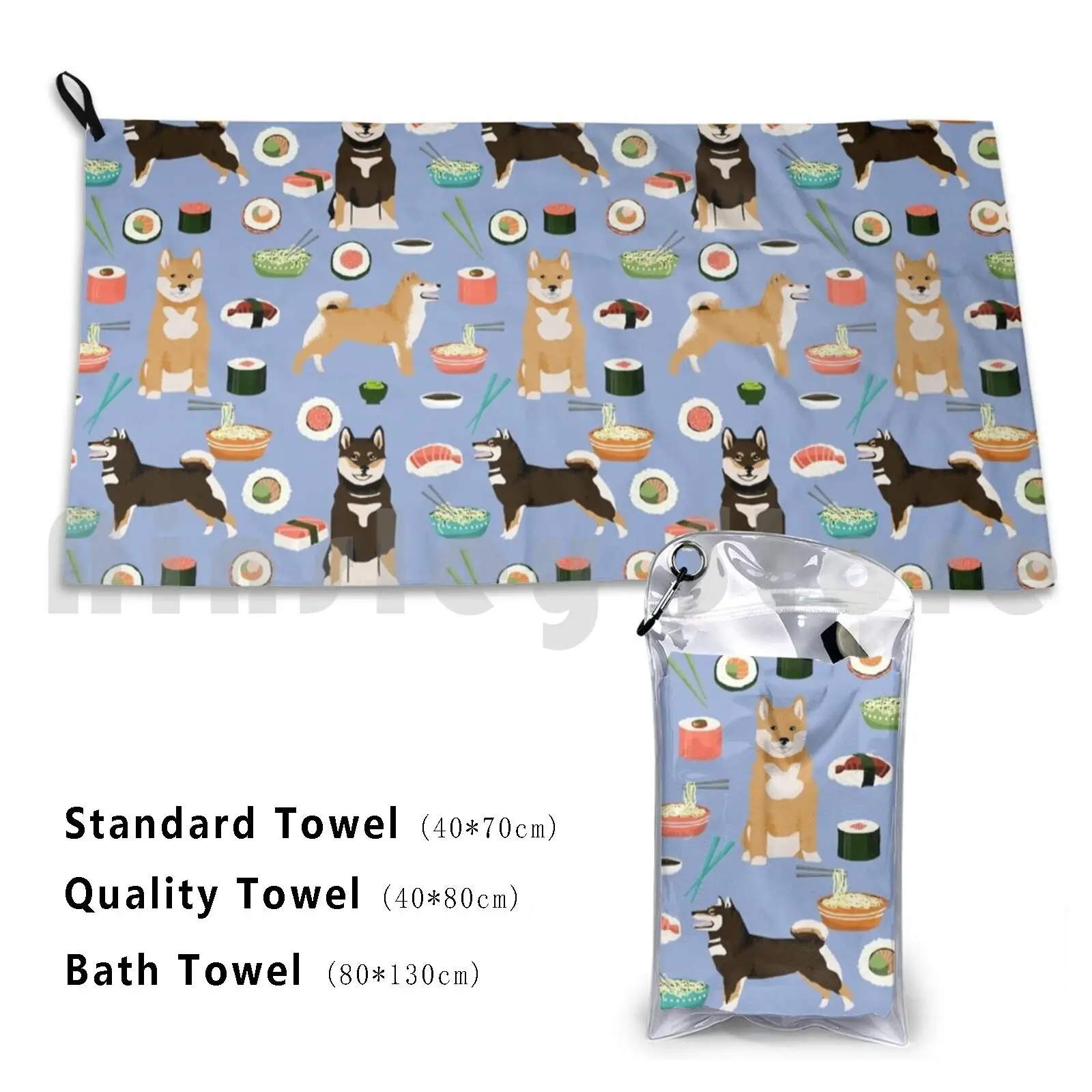 

Towel Shiba Inu Noodles Pho Food Cute Dog Art Sushi Dogs Pet Portrait Pattern By Petfriendly