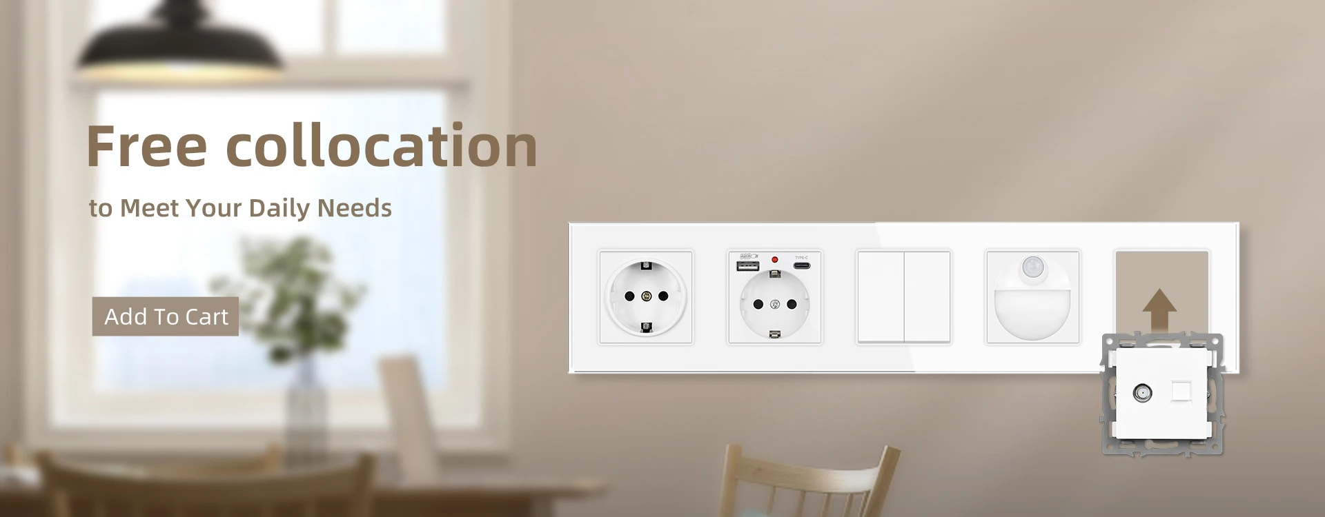 Description Picture 2 of itemSRAN 2Gang Light switch Module Accessories With Iron Plate Suitable For SRAN F Series 82mm Panels,110-250V
