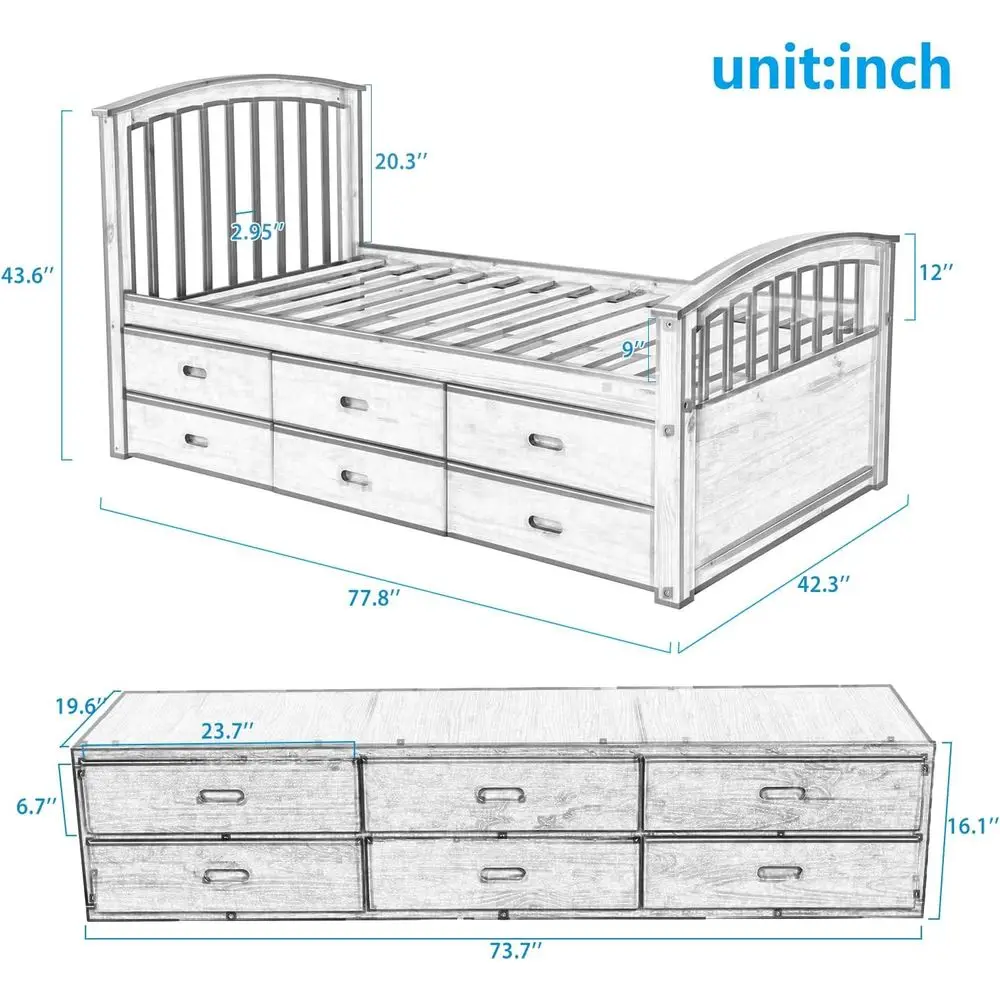 Twin Storage Platform Bed 2