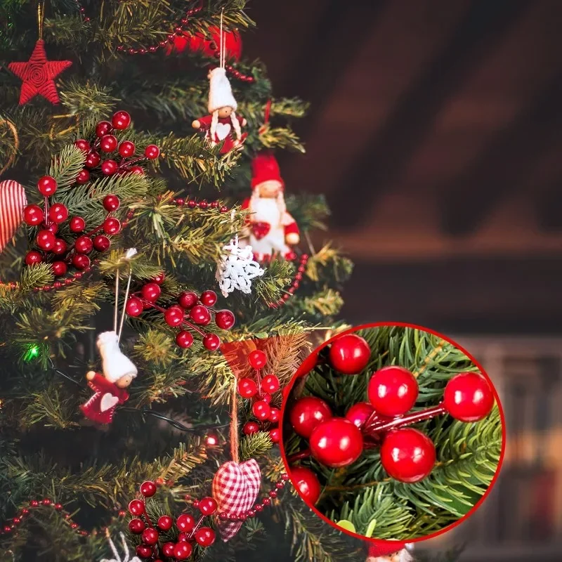 Decorazioni Albero Di Natale Fai Da Te 24 Bacche Artificiali Rosse Per Decorazioni Natalizie - Agrifoglio Finto Per Alberi E Ghirlande Colore Rosso Agrifoglio Finto Per Albero Natale