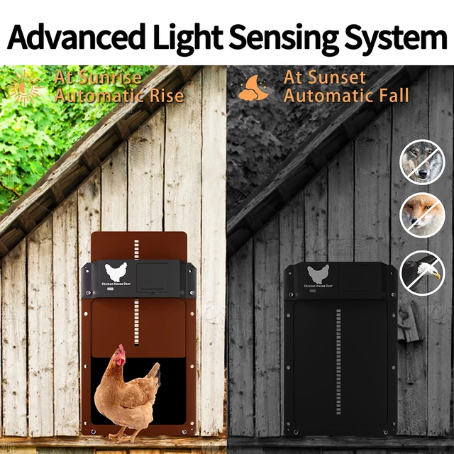 Automatic Chicken Coop Door Opener with Timer & Light Sensor Waterproof