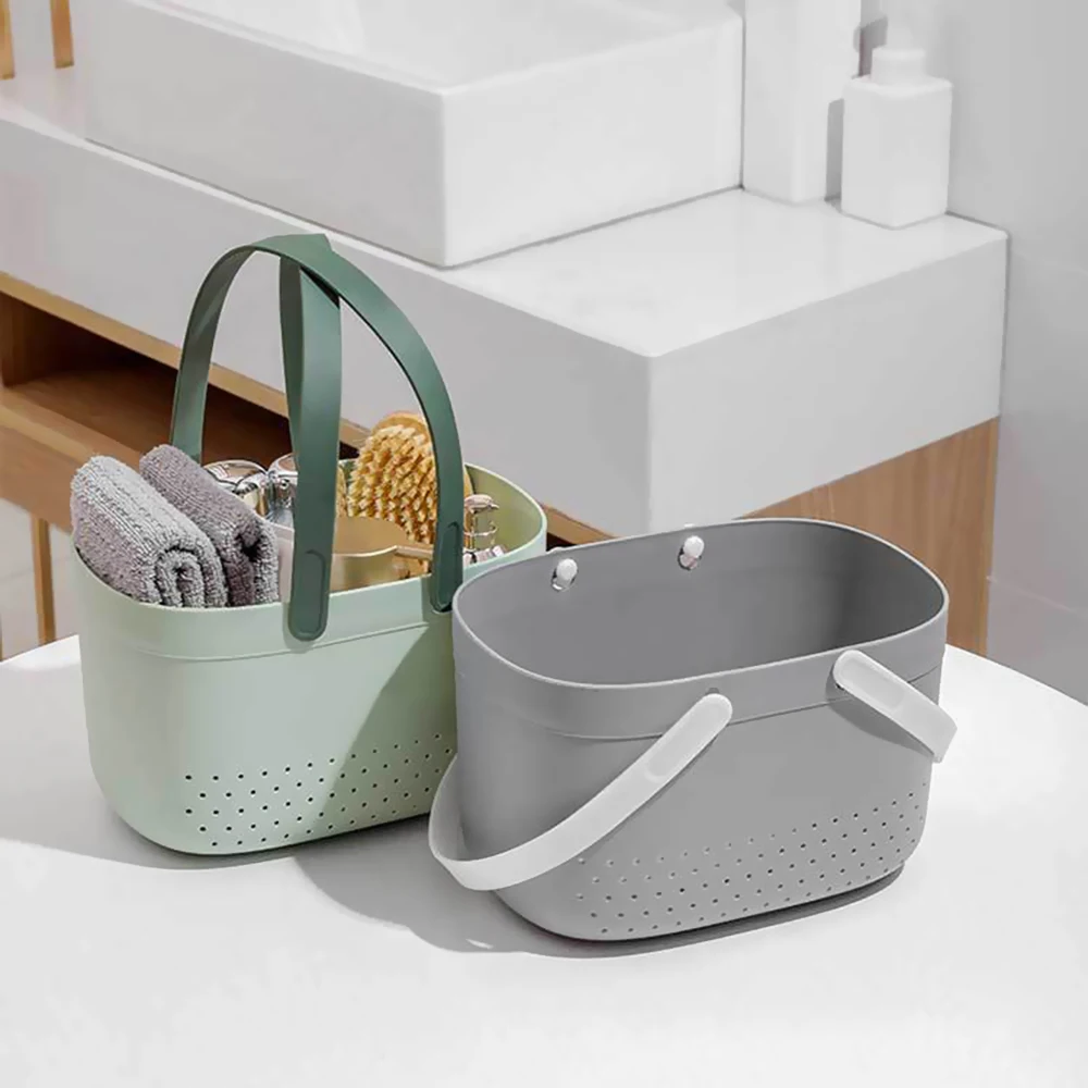 Shower Caddy Basket, Portable Large Capacity Thickened Plastic Organizer  Storage Tote with Handles Drainage Toiletry Bag Bin for Bathroom, College