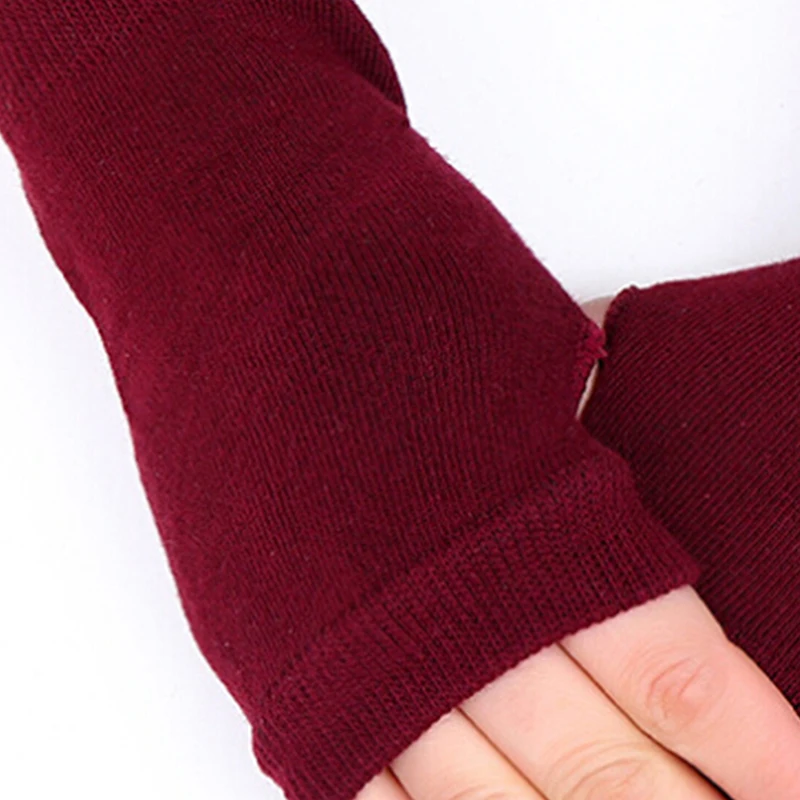 Fingerless Gloves Cotton Knitted